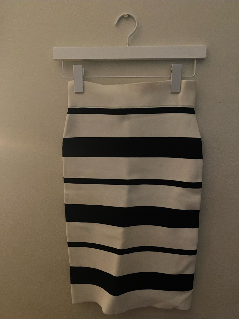Cuts Clothing Black and White Striped Pencil Skirt